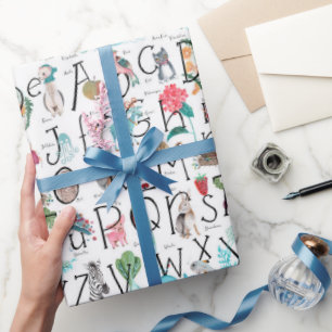 Süße Kindertagesstätte ABC   Alphabet-Muster Geschenkpapier