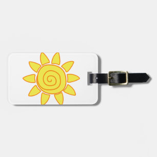 Süße Kinderzeichnung Sonnenillustration Gepäckanhänger