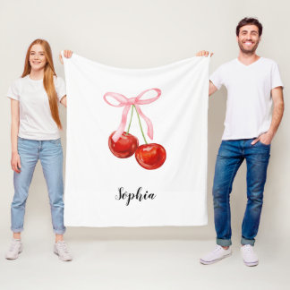 Süße Kirsch-Coquette-Babydecke Fleecedecke