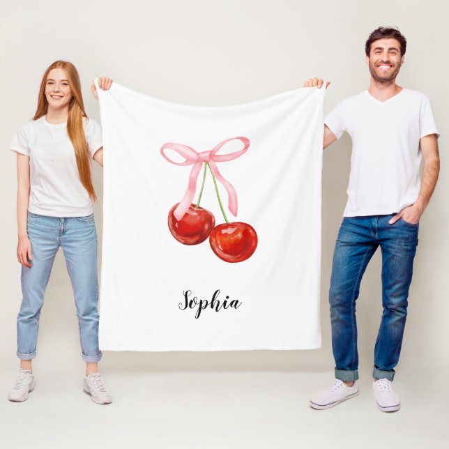 Süße Kirsch-Coquette-Babydecke Fleecedecke (Beispiel)