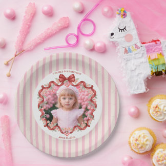 Süße Kirsch-Coquette-Band-Geburtstags-Pink-Mädchen Pappteller
