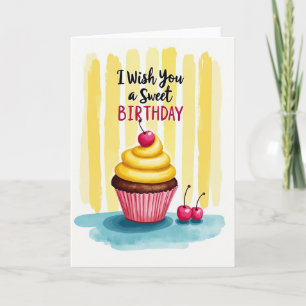 Süße Kirsch-Cupcake-Karte Karte