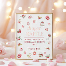 Süße Kirsch-Dessert-Baby-Party-Windel-Raffle