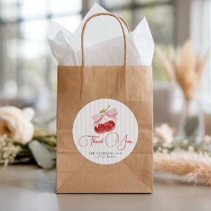 Süße Kirsch-Gunst-Tags mit rosa Schleife Geschenkanhänger