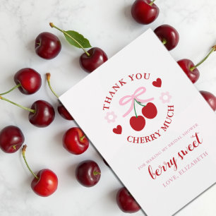 Süße Kirsch-Hochzeitsdusche Dankeskarte