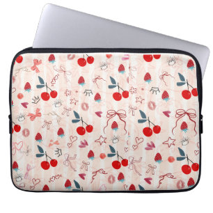 Süße Kirschbögen und Sterne Ästhetisches Design Laptopschutzhülle