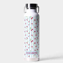 Süße Kirsche Blaue Streifen Retro Personalisiert