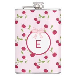Süße Kirsche Coquette Rosa personalisiertes Monogr Flachmann
