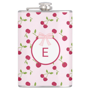 Süße Kirsche Coquette Rosa personalisiertes Monogr Flachmann