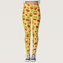 Süße Kirsche Nahtloses Fruchtmuster Leggings