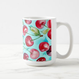 Süße Kirschen bunte Aquarell-Kirschen-Kunst Kaffeetasse