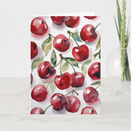 Süße Kirschen bunte Aquarell-Kirschen-Kunst Karte