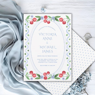 Süße Kirschen Whimsical Vintage Hochzeit Einladung