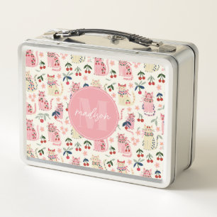 Süße Kirschkatze Metall-Lunchbox Metall Brotdose