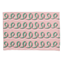 Süße Kissenbezug mit Schlaufen in Rosa und Grün