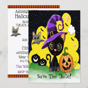 Süsse Kitty FUN Halloween-Party Einladung