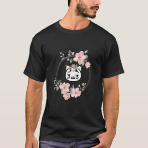 Süße Kitty-Katze mit Blumenkopfschmuck und Rahmen T-Shirt