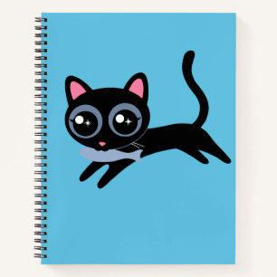 Süße Kitty-Katze mit Fisch-Geschenk für Mädchen Notizbuch