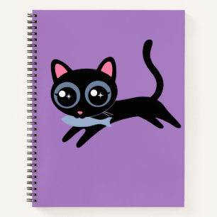 Süße Kitty-Katze mit Fisch-Geschenk für Mädchen Notizbuch