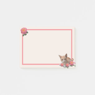 Süße Kitty-Katze und Rosen Post-it Klebezettel