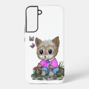 Süße Kitty Katze und Schmetterling Samsung Galaxy Hülle