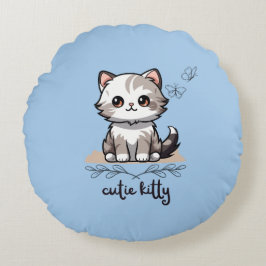 Süsse Kitty Round Kissen