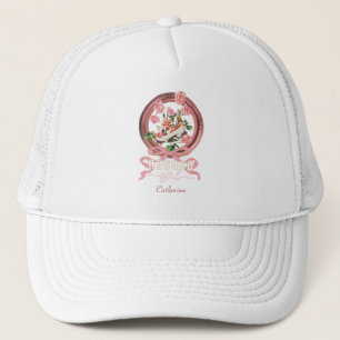Süße klassische rosa Rokoko-Mädchen-Rosen-Schuh-Na Truckerkappe