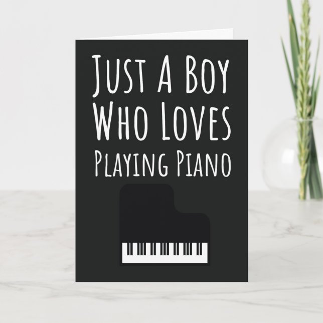 Süße Klavierspieler-Karten für Babyjungen Pianist  Karte (Vorderseite)
