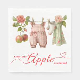 Süße kleine Apfel-Baby-Party Herbstliche rustika Serviette