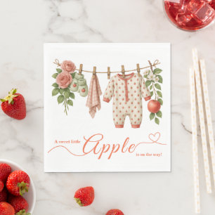 Süße kleine Apfel-Baby-Party Herbstliche rustika Serviette