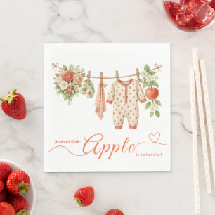 Süße kleine Apfel-Baby-Party Herbstliche rustika Serviette