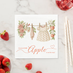 Süße kleine Apfel-Baby-Party Herbstliche rustika Serviette