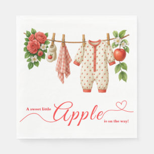 Süße kleine Apfel-Baby-Party Herbstliche rustika Serviette