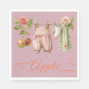 Süße kleine Apfel-Baby-Party Herbstliche rustika Serviette