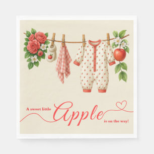 Süße kleine Apfel-Baby-Party Herbstliche rustika Serviette