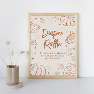 Süße Kleine Baby-Party Windel-Raffle-Schild Poster