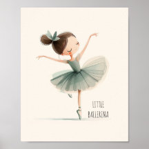 Süße kleine Ballerina Ballett-Tanz Wasserfarbe