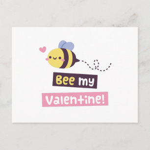 Süße kleine Biene, sei mein Valentinstag-Wortspiel Postkarte