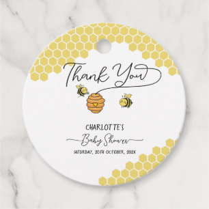 Süße kleine Bienen Waben Baby Shower Geschenkanhänger