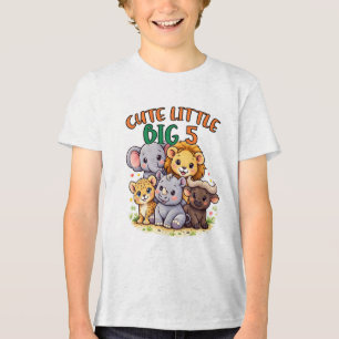 Süße kleine Big-5-Safari-Kinderzimmer-Herz-Kunst. Tri-Blend Shirt