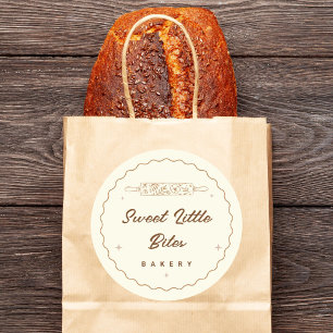 Süße Kleine Bissen Bäckerei-Logo-Aufkleber Runder Aufkleber