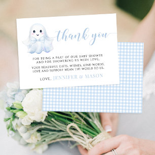 Süße kleine blaue Boo-Baby-Shower-Dankeskarten RSVP Karte