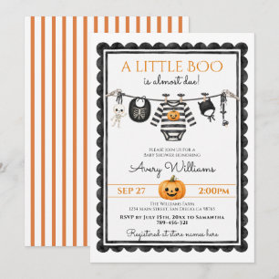 Süße kleine Boo Halloween-Baby-Party Einladung
