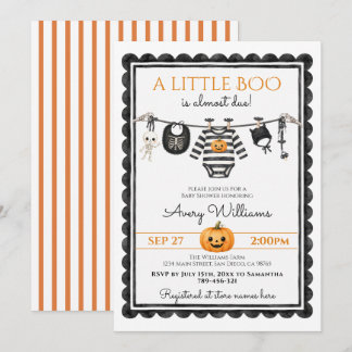 Süße kleine Boo Halloween-Baby-Party Einladung