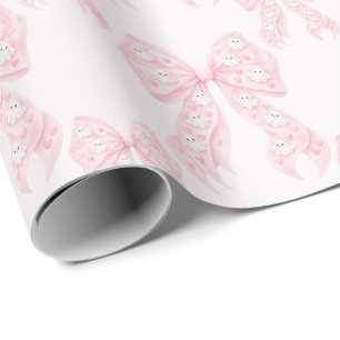 Süße kleine Boo rosa Schleife Halloween Baby Showe Geschenkpapier