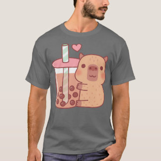 Süße kleine Capybara umarmt Bubble Tea 1 T-Shirt