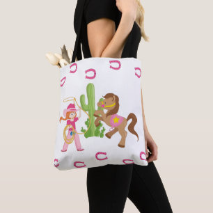 Süße kleine Cowgirl und Pony Tasche