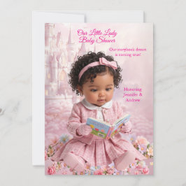 Süße kleine Dame Rosa Mädchen Baby Shower Buch Eth Einladung