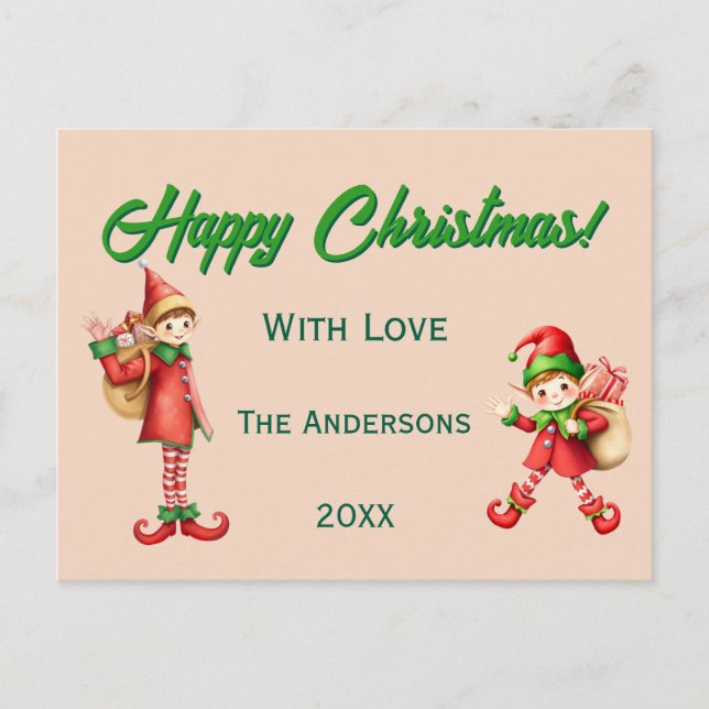 Süße kleine Elfen - Personalisierte Weihnachten (Vorderseite)
