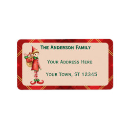 Süße kleine Elfen - Personalisierte Weihnachtskart Adressaufkleber